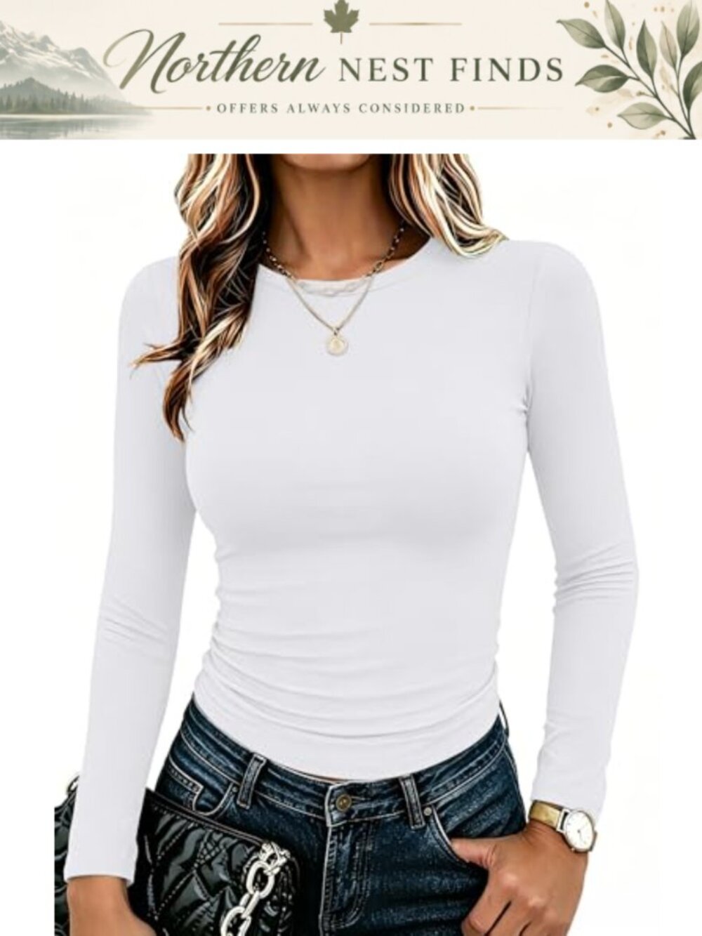Women's Long Sleeve Crewneck Slim Fit T-Shirt Basic Going Out Top